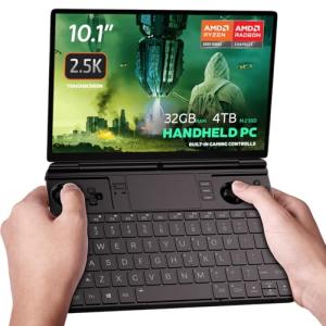 GPD WIN MAX 2 2025 handheld gaming PC with AMD Ryzen 7 8840U, Radeon 780M GPU, 32GB RAM, 4TB SSD, OcuLink, 10.1" IPS display, gaming controls, keyboard and touchpad