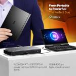 GPD Pocket 4: Mini Laptop with AMD Ryzen AI 9 HX 370 CPU, Radeon 890M GPU, 32GB LPDDR5X RAM, 2TB PCIe Gen4 SSD, 8.8 Inch 2.5K 144Hz Display, Wi-Fi 6E, Bluetooth 5.3, Modular AI Handheld PC