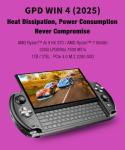 GPD Win 4 2025, Portable Handheld Game Console 6" Touchscreen 1920X1080 Mini Laptop UMPC Win 11 CPU AMD Ryzen AI 9 HX 370 32GB LPDDR5 RAM/2TB M.2 NVMe 2280 SSD （Black）