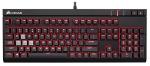 CORSAIR Strafe Mechanical Gaming Keyboard - Red LED Backlit - USB Passthrough - Linear and Silent - Quietest Switch - Cherry MX Silent Switch