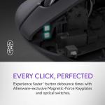 Alienware Pro Wireless Gaming Mouse - 2.4GHz Gaming Wireless/USB Wired Connectivity, Adjustable DPI, Optical Sensor Technology, 6 Programmable Buttons, 650 IPS Sensor Max Speed - Dark Side of the Moon