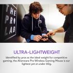 Alienware Pro Wireless Gaming Mouse - 2.4GHz Gaming Wireless/USB Wired Connectivity, Adjustable DPI, Optical Sensor Technology, 6 Programmable Buttons, 650 IPS Sensor Max Speed - Dark Side of the Moon