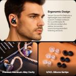Linsoul Yanyin Canon Pro,1DD + 6BA In-Ear Monitor, HiFi Wired Earbuds,Gaming IEM Earphones, Hybrid IEM Headphones with 3D Printed Resin Faceplate,Detachable Cable for Musician Audiophile (3.5mm)