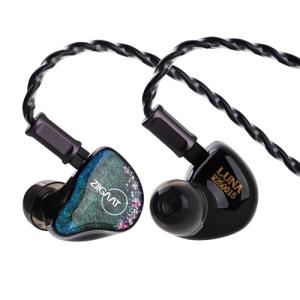 Linsoul ZiiGaat Luna 6BA HiFi In Ear Monitor, Studio Monitor & Stage Performance IEM Earphones with Fast Response, Wide Soundstage, and Reference Clarity, Detachable Silver-Plated OFC Cable