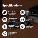 Linsoul Yanyin Canon Pro,1DD + 6BA In-Ear Monitor, HiFi Wired Earbuds,Gaming IEM Earphones, Hybrid IEM Headphones with 3D Printed Resin Faceplate,Detachable Cable for Musician Audiophile (3.5mm)