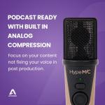 Apogee Hype Mic - USB Microphone with Analogue Compression for Capturing Vocals and Instruments, Streaming, Podcasting, and Gaming, Made in USA, Rose Gold
