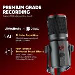 AVerMedia Live Streamer AM350 USB Condenser Microphone for Streaming, Podcast, Gaming, Vocals, ASMR, Laptop, PC