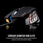 Corsair SCIMITAR RGB ELITE, MOBA/MMO Gaming Mouse, Black, Backlit RGB LED, 18000 DPI, Optical