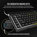 CORSAIR K55 RGB PRO Membrane Wired Gaming Keyboard – IP42 Dust and Spill-Resistant – 6 Macro Keys with Elgato Integration – iCUE Compatible – QWERTY UK – PC, Mac, Xbox – Black