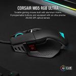 Corsair M65 RGB ULTRA Tunable FPS Gaming Mouse - CORSAIR MARKSMAN 26,000 DPI Optical Sensor, Optical Switches, AXON Hyper-Processing Technology, Sensor Fusion Control, Tunable Weight System - Black