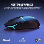 Corsair NIGHTSABRE RGB WIRELESS Gaming Mouse for FPS, MOBA - 26,000 DPI - 11 Programmable Buttons - Up To 100hrs Battery - iCUE Compatible - Black