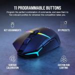 Corsair NIGHTSABRE RGB WIRELESS Gaming Mouse for FPS, MOBA - 26,000 DPI - 11 Programmable Buttons - Up To 100hrs Battery - iCUE Compatible - Black