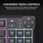 Corsair K55 CORE TKL RGB Gaming Keyboard – Tenkeyless, 8-Zone RGB, Quiet Membrane Keys, Spill Resistant, Media Keys, 1000Hz Polling – UK Layout – Black