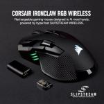 CORSAIR IRONCLAW Wireless RGB - FPS and MOBA Gaming Mouse - 18,000 DPI Optical Sensor - Sub-1 ms Slipstream Wireless