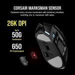Corsair DARKSTAR WIRELESS MMO/MOBA Gaming Mouse - 26,000 DPI - 15 Programmable Buttons - Strain-Reducing Design - Long Battery Life - Black