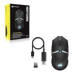 Corsair NIGHTSABRE RGB Wireless Gaming Mouse for FPS, MOBA - 26,000 DPI - 11 Programmable Buttons - Up to 100hrs Battery - iCUE Compatible - Black