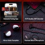 Linsoul SIMGOT EG280 in Ear Monitor, 1DD+1 Planar HiFi IEM, Wired Gaming Earphone with Microphone, 1.7m Long Detachable 2Pin OFC Cable, with USB-C Adapter, for FPS Games and Audiophile Musician