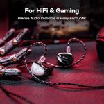 Linsoul SIMGOT EG280 in Ear Monitor, 1DD+1 Planar HiFi IEM, Wired Gaming Earphone with Microphone, 1.7m Long Detachable 2Pin OFC Cable, with USB-C Adapter, for FPS Games and Audiophile Musician