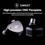 Linsoul SIMGOT EM6L 1DD + 4BA Hybrid Driver In-ear Monitor, Gaming Earbud, HiFi IEM Earphone with 3D-printed Resin Housing, Detachable OFC Silver-plated Cable (Black, SIMGOT EM6L)