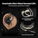 Linsoul SIMGOT EM6L 1DD + 4BA Hybrid Driver In-ear Monitor, Gaming Earbud, HiFi IEM Earphone with 3D-printed Resin Housing, Detachable OFC Silver-plated Cable (Black, SIMGOT EM6L)