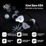 Linsoul Kiwi Ears KE4 In Ear Monitor, 2DD+2BA Hybrid Earphone, Gaming Earbuds, HiFi Wired IEM, with Detachable IEM Cable for Musician Audiophile (Silver)