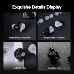 Linsoul Kiwi Ears KE4 In Ear Monitor, 2DD+2BA Hybrid Earphone, Gaming Earbuds, HiFi Wired IEM, with Detachable IEM Cable for Musician Audiophile (Silver)