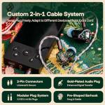 Linsoul Kiwi Ears Astral 1DD+6BA Hybrid In Ear Monitor, Wired Earbuds, HiFi Studio Recording &Mixing Earphone, Portable Gaming IEMs for Professional Music Engineers Audiophiles (Green)