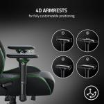 Razer Iskur - Premium Gaming Chair with Integrated Lumbar Support (Desk Chair/Office Chair, Multi-layer Synthetic Leather, Foam Padding, Head Pad, Height Adjustable) Fabric | Standard