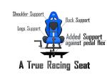 OpenWheeler Advanced Racing Seat and Stand Driving Simulator Gaming Chair with Gear Shifter Mount