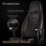 noblechairs ICON Gaming Chair - Office Chair - Desk Chair - Real Leather - Ergonomic - Cold Foam Upholstery - 150kg - Racing Seat Design - Black