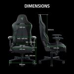 Razer Enki X Pro - Gaming Chair with Integrated Lumbar Support (Desk/Office Chair, Multi-Layer Synthetic Leather, Foam Padding, Head Cushion, Height Adjustable) Black/Green