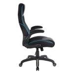 OSP Furniture Xeno Ergonomic Adjustable Gaming Chair, Black with Blue Accents