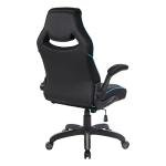 OSP Furniture Xeno Ergonomic Adjustable Gaming Chair, Black with Blue Accents