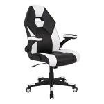 RS Gaming™ RGX Faux Leather High-Back Gaming Office Chair, Black/White, BIFMA Compliant