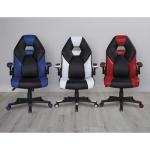 RS Gaming™ RGX Faux Leather High-Back Gaming Office Chair, Black/White, BIFMA Compliant