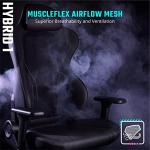 Cooler Master Hybrid 1 Ergonomic Gaming Chair MuscleFlex® Mesh, Cold-Molded Foam, Steel Frame | Aluminum Base. 180 Reclining, Adjustable Lumbar Support | Gas Lift, 360° Swivel for PC Game | Office