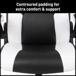 RS Gaming™ RGX Faux Leather High-Back Gaming Office Chair, Black/White, BIFMA Compliant