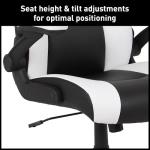 RS Gaming™ RGX Faux Leather High-Back Gaming Office Chair, Black/White, BIFMA Compliant