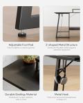 CubiCubi L Shaped Gaming Desk, 47 inch Corner Desk with Large Monitor Stand for Home Office Study Writing Workstation, Black
