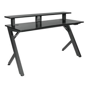 OSP Home Furnishings Area51 Battlestation Gaming Desk, Matte Black