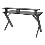 OSP Home Furnishings Area51 Battlestation Gaming Desk, Matte Black