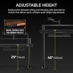 Corsair Platform:4 Elevate – 120cm x 76cm, Adjustable Height, Electric Standing Computer Home Office Gaming Desk, Memory Presets, Cable Management, USB Ports, Monitor Arm Included – Black