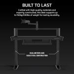 Corsair Platform:4 Elevate – 120cm x 76cm, Adjustable Height, Electric Standing Computer Home Office Gaming Desk, Memory Presets, Cable Management, USB Ports, Monitor Arm Included – Black