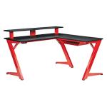OSP Home Furnishings Avatar Battlestation L-Shape Gaming Desk, Matte Red