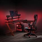 OSP Home Furnishings Avatar Battlestation L-Shape Gaming Desk, Matte Red