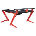 OSP Home Furnishings Avatar Battlestation L-Shape Gaming Desk, Matte Red