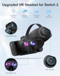 Upgraded VR Headset for Nintendo Switch 2 (2025), Switch 2 Virtual Reality VR Glasses with Adjustable HD Lenses and Comfortable Head Strap, Virtual Boy 3D Goggles for Switch 2 Accessories, Black