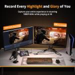 WARRKY 4K Loop Out Video Capture Card for Streaming, Work for PS4/PS5/XBOX/Switch/PC/Laptop/Camera/iPad, HDMI to USB 3.0 1080P 60FPS Record Game Capture Card for Live and Video