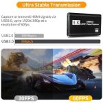 4K HDMI Video Capture Card, Gaming Capture Card with Microphone, Full HD 1080P 60FPS USB Capture Card, USB 3.0 HDMI Video Capture Device