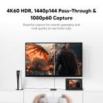 AVerMedia Capture Card for Streaming, 4K60 HDR Passthrough​, 1080p60 Video Recording, Ultra-Low Latency Game Streaming for Switch 2, Xbox, PS5, PC on Twitch, OBS, Win11, Mac - StreamLine MINI+ GC311G2